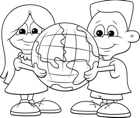 Children caring the world coloring pages | Coloring Pages