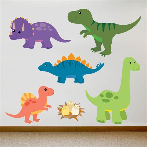 children s dinosaur wall sticker set by oakdene designs ...