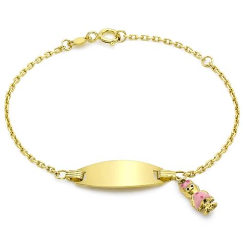 Childrens Girl ID Bracelet, 9ct Gold  Engraving Available