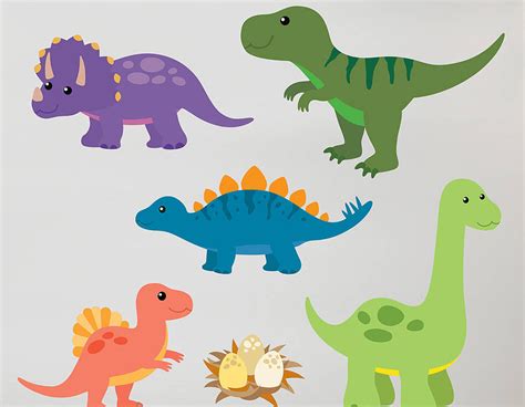Children’s Dinosaur Wall Sticker Set | Contemporary Wall ...