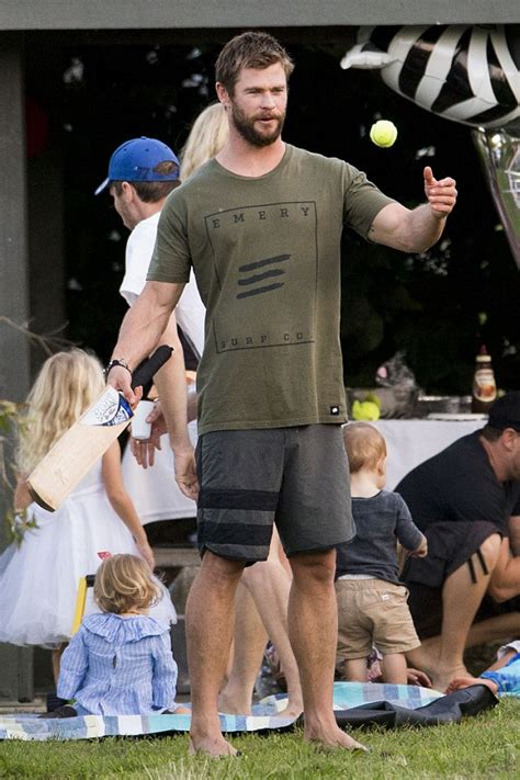 Chris Hemsworth attends child s party with wife Elsa ...