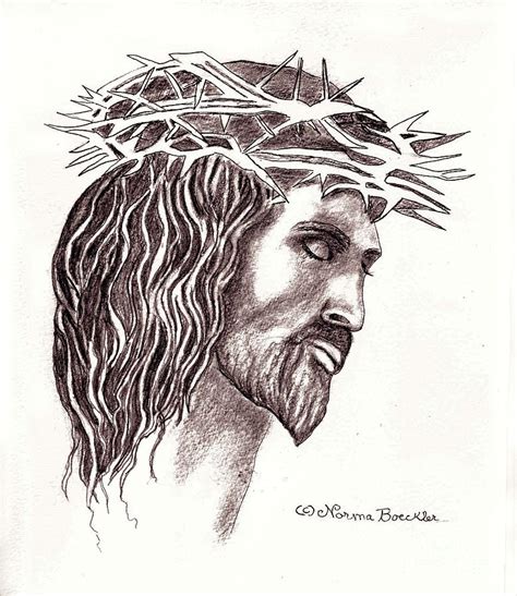 Christ Crucified Drawing by Norma Boeckler