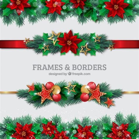 Christmas Borders Set Vector | Free Download