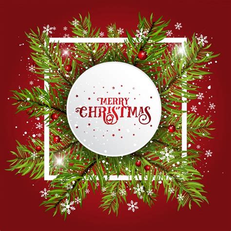 Christmas frame, red background Vector | Free Download