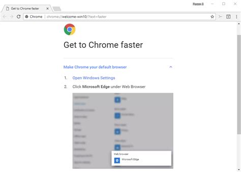 Chrome s Get To Chrome Faster Campaign on Windows 10 ...