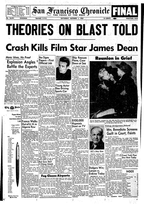 Chronicle Covers: The night James Dean died   San ...