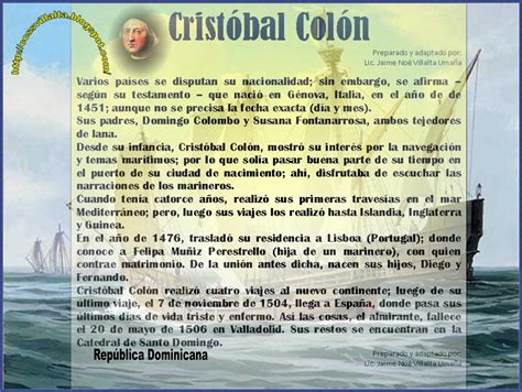 Ciencias Sociales: Biografía de Cristóbal Colón