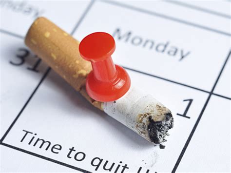 Cigarette on a calendar for quitting