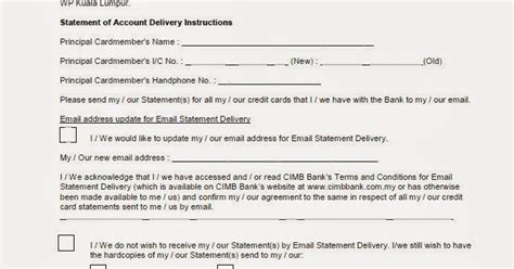 CIMB credit card Statement of Account Delivery ...