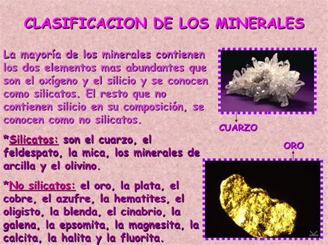 Clasificación de los minerales | XEOSFERA | Pinterest ...