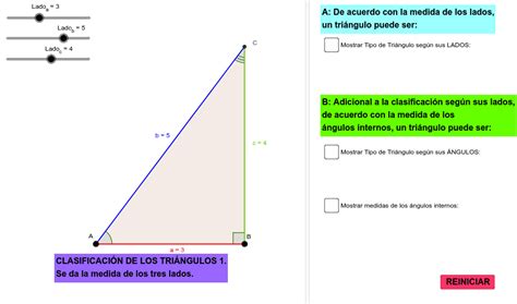 Clasificación de triángulos según sus lados. – GeoGebra