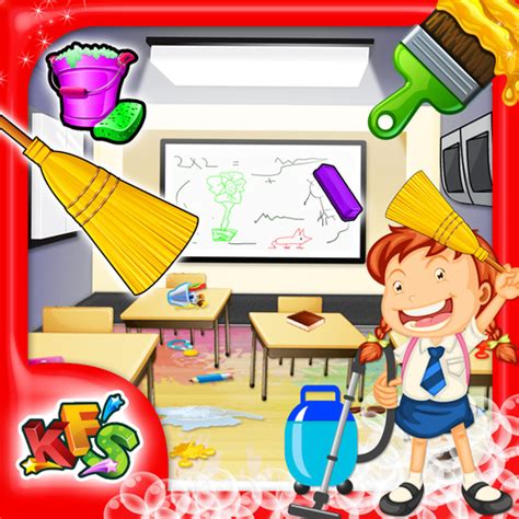 Class Room Wash Kids cleanup & fix it salon game for crazy ...