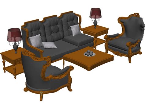 Classic Furniture Set 3D Model   3D CAD Browser