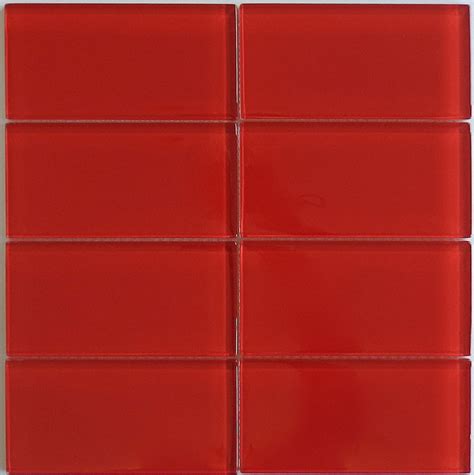 Classic Red Glass Subway Tile in Cherry | Modwalls Lush ...