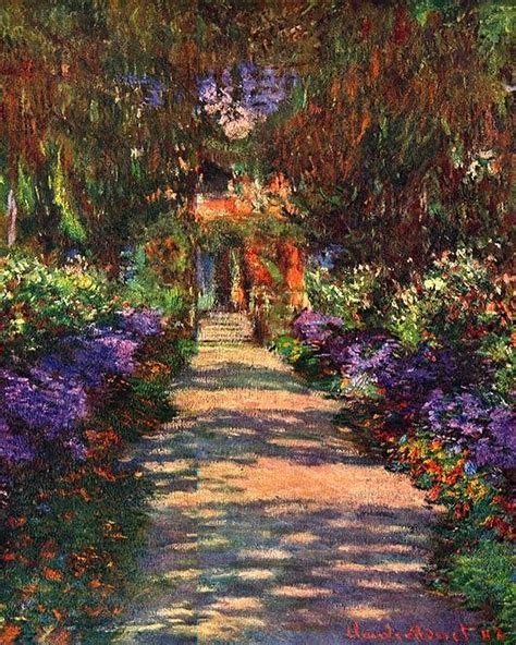 Claude Monet // Garden at Giverny // 24 Inch Large Canvas ...