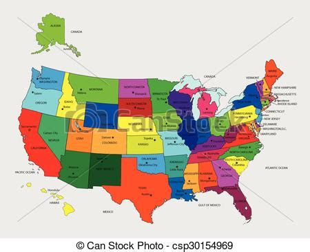 Clip Art de vectores de estados, mapa, estados unidos de ...