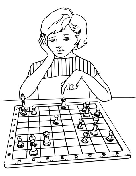 Clipart   Chess coloring book / Dibujo Ajedrez para ...
