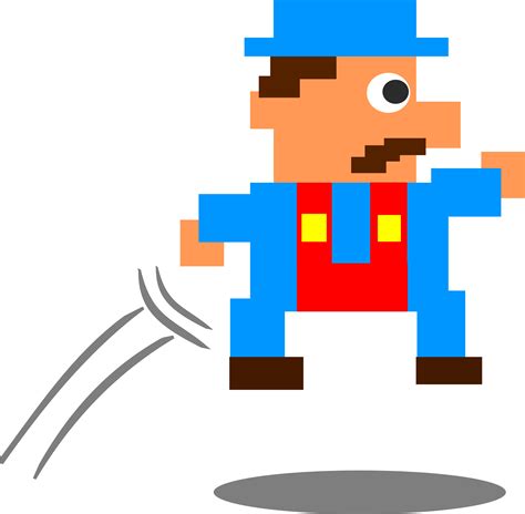 Clipart   Jumping Pixel Guy