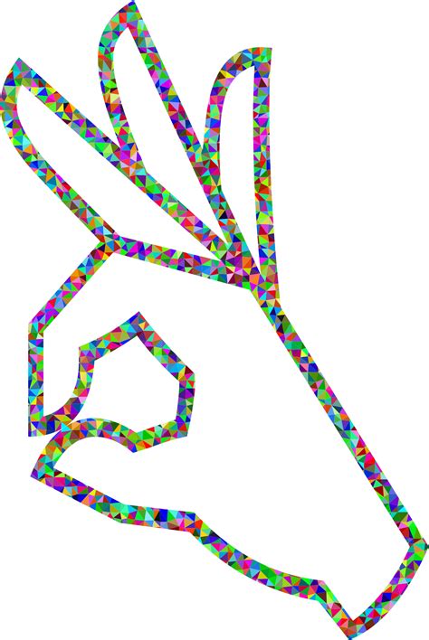 Clipart   Prismatic Low Poly OK Perfect Hand Sign Emoji 4