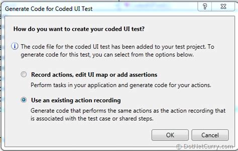 Coded UI Test  CUIT    Convert Manual Test Case to Code ...