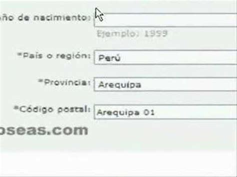 Codigo Postal de todo el Peru para crear cuenta HOTMAIL ...
