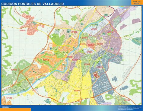 Códigos Postales Valladolid | Tienda Mapas Posters Pared