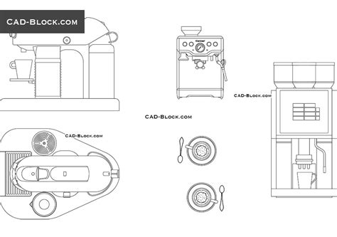 Coffee Machine free CAD blocks download, AutoCAD DWG file