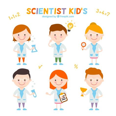 Coleção de agradáveis cientista crianças | Baixar vetores ...