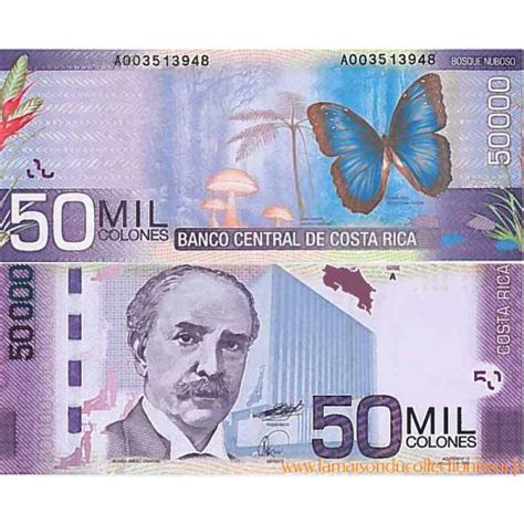 Colección de billetes Costa Rica Pick número 279   50000 ...