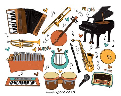 Colección de dibujos animados de instrumentos musicales ...