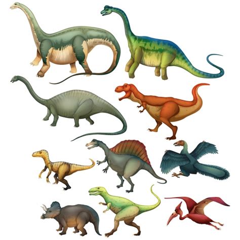 Colección de dinosaurios a color | Descargar Vectores Premium