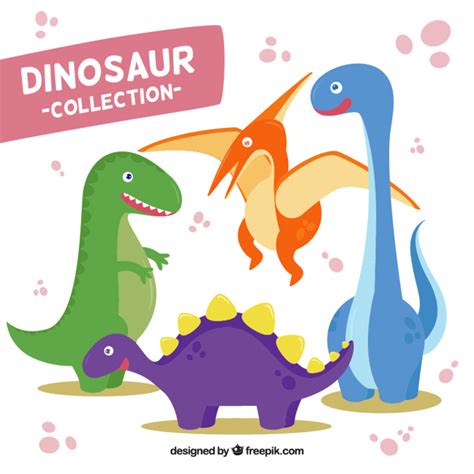 Colección de dinosaurios de dibujos | Descargar Vectores ...