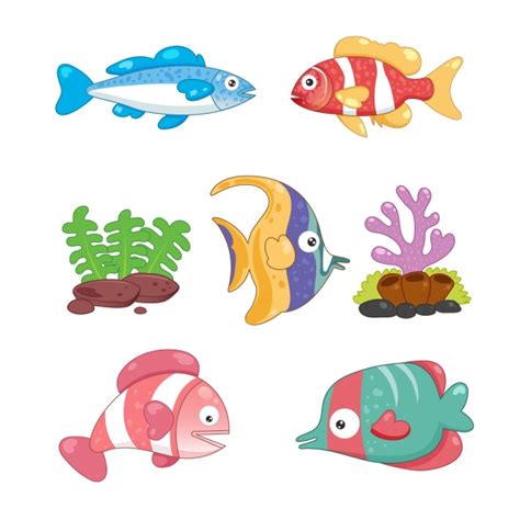 Colección de peces a color | Descargar Vectores gratis