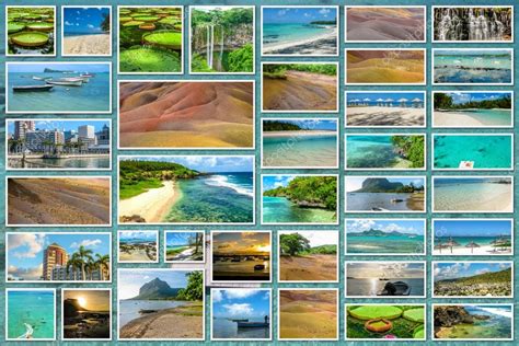 Collage de paisajes de Isla Mauricio — Foto de stock ...