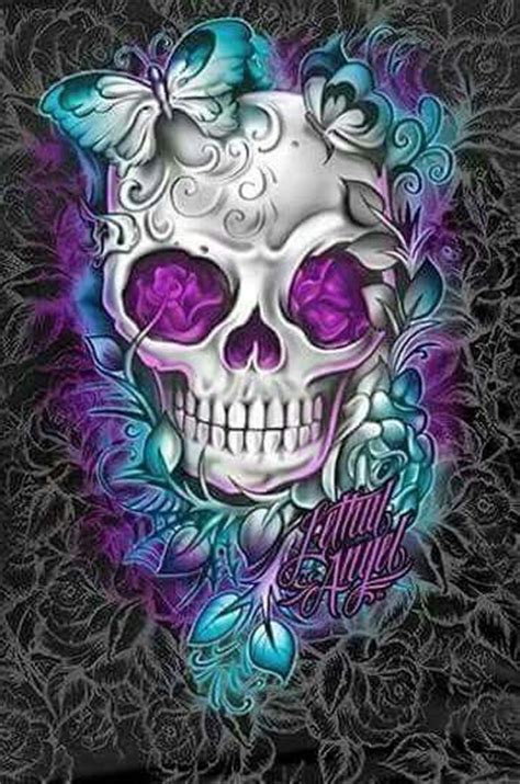 Collection of 25+ Purple Smoke Skull Tattoo