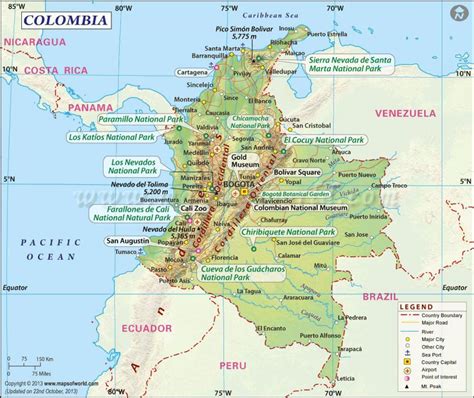 Colombia ciudades mapa   Colombia mapa con las ciudades ...