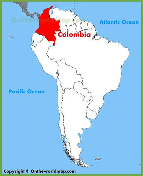 Colombia location on the South America map