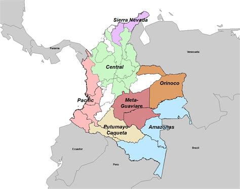 colombia Map Regions