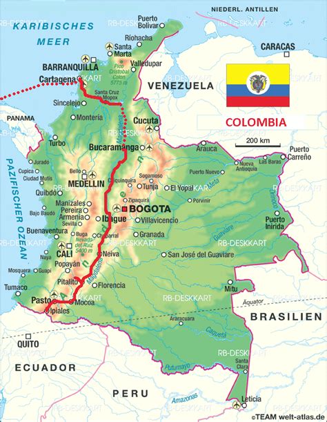 Colombia Mapa Fisico