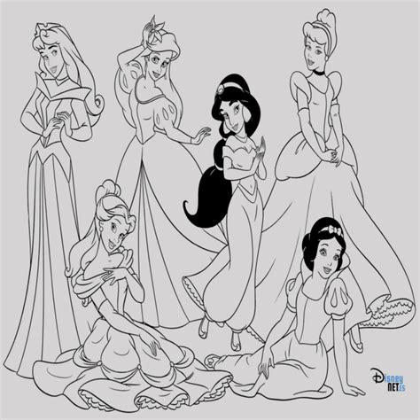 Colorear A Las Princesas Gratis Dibujos De Disney Para E ...
