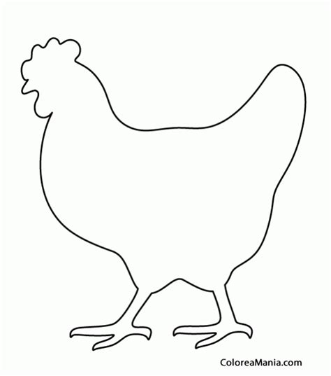 Colorear Silueta de una gallina  Animalitos , dibujo para ...