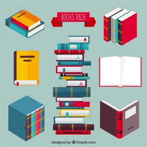 Colored books pack Vector | Free Download