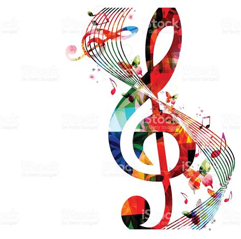 Colorful Background With Music Notes stock vector art ...