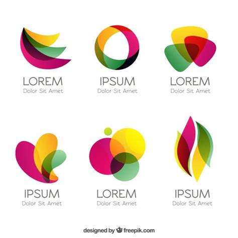 Colorful logos in abstract style Vector | Free Download