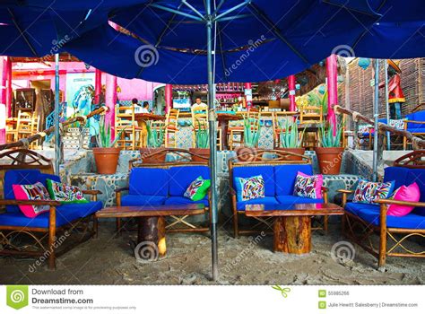 Colorful Mexican Restaurant On Beach Editorial Photo ...