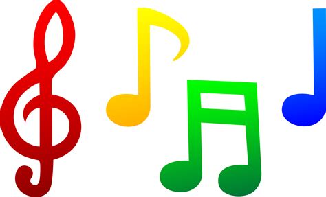 Colorful Musical Notes   Free Clip Art