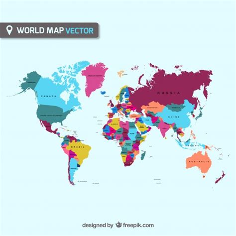 Colorful world map Vector | Free Download