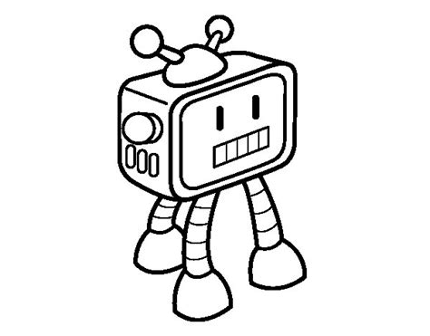Coloriage de TV Robot pour Colorier   Coloritou.com