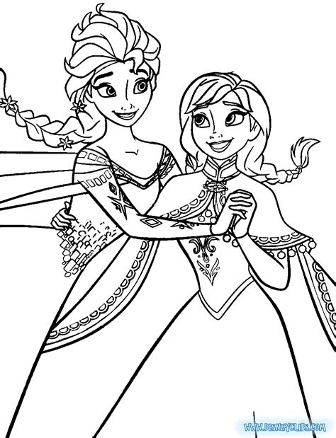 coloring pages anna and elsa | Only Coloring Pages