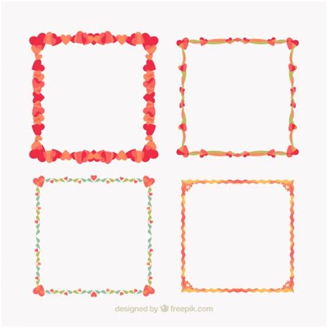Coloured love frames Vector | Free Download